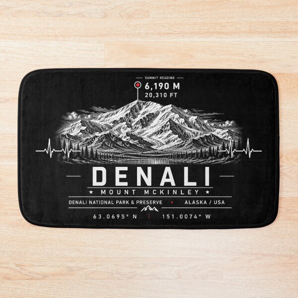 Item preview, ❤️ HEARTBEATS OF THE WORLD COLLECTION ❤️ -  Denali - Mount McKinley Summit Emblem - ALASKA - USA designed and sold by WheelieGdArt.