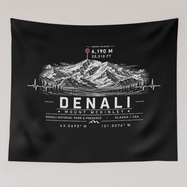 Item preview, ❤️ HEARTBEATS OF THE WORLD COLLECTION ❤️ -  Denali - Mount McKinley Summit Emblem - ALASKA - USA designed and sold by WheelieGdArt.
