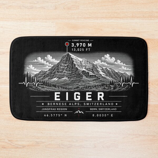 Item preview, ❤️ HEARTBEATS OF THE WORLD COLLECTION ❤️ -  Eiger Summit Emblem - BERNESE ALPS - JUNGFRAU REGION - BERN - SWITZERLAND designed and sold by WheelieGdArt.