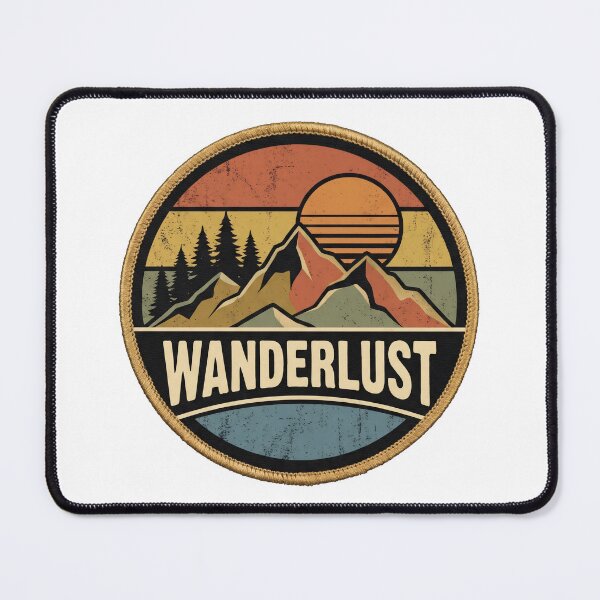 Item preview,  Vintage 70s Wanderlust Mountain Sunset Adventure Badge designed and sold by pattman.