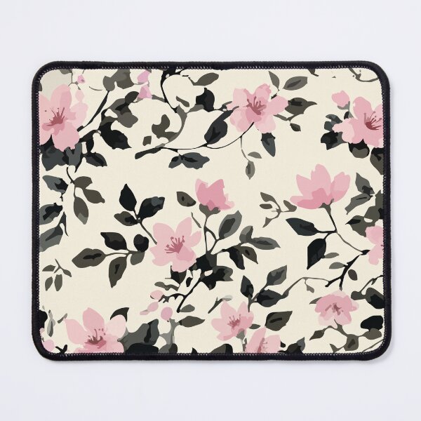 Item preview, Blush Rose Floral Silhouette Pattern – Vintage Ink Botanical Print designed and sold by FawnFeatherCo.