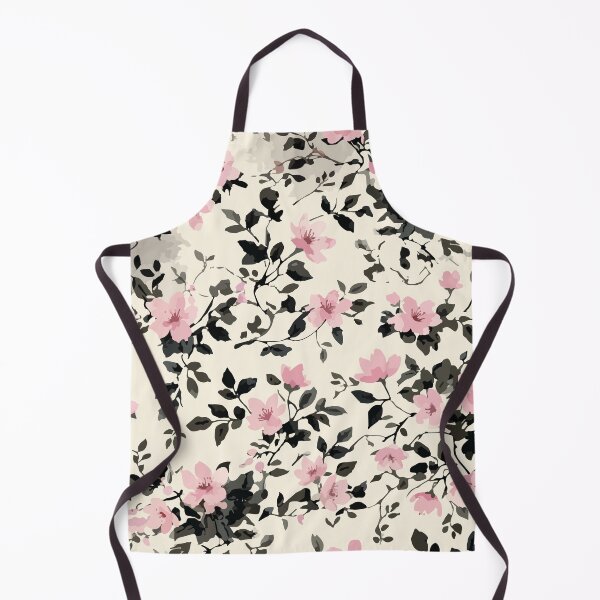 Item preview, Blush Rose Floral Silhouette Pattern – Vintage Ink Botanical Print designed and sold by FawnFeatherCo.