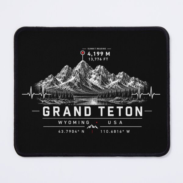 Item preview, ❤️ HEARTBEATS OF THE WORLD COLLECTION ❤️ - Grand Teton Summit Emblem - GRAND TETON NATIONAL PARK - WYOMING - USA designed and sold by WheelieGdArt.