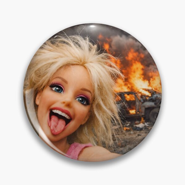 Item preview, Blonde Fashion Doll Burning Car Selfie Chaos Meme designed and sold by iconiicc.