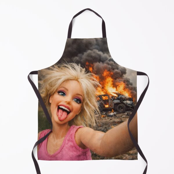 Item preview, Blonde Fashion Doll Burning Car Selfie Chaos Meme designed and sold by iconiicc.