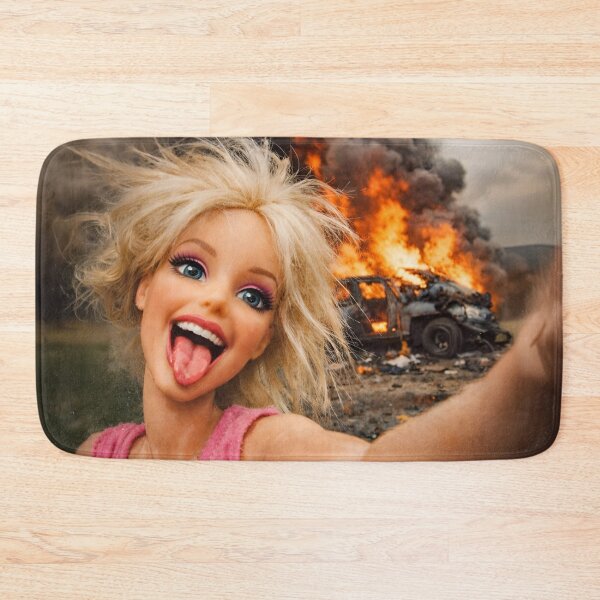 Item preview, Blonde Fashion Doll Burning Car Selfie Chaos Meme designed and sold by iconiicc.