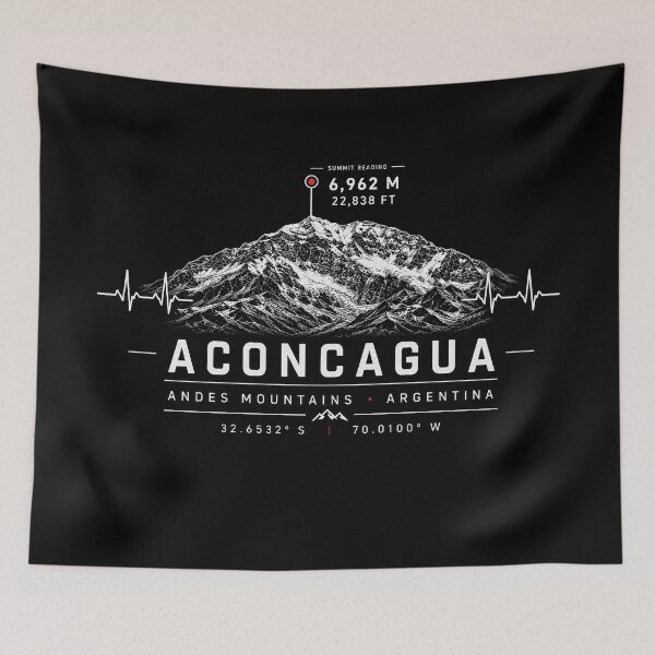 Item preview, ❤️ HEARTBEATS OF THE WORLD COLLECTION ❤️ - Aconcagua Summit Emblem - ANDES MOUNTAINS - ARGENTINA designed and sold by WheelieGdArt.