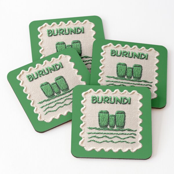 Item preview, Burundi Travel Patch Royal Drums Embroidered Stamp designed and sold by tiigerdad.