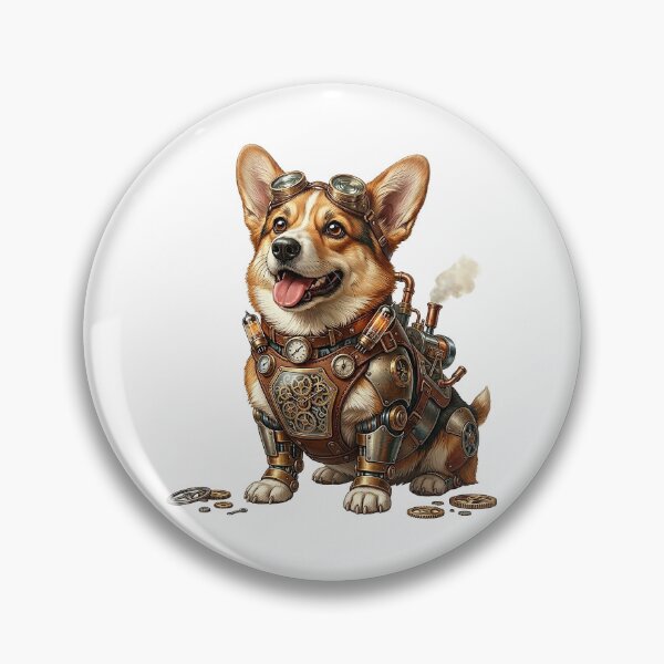 Item preview, Corgi Puppy Dog Steampunk designed and sold by MarigoldenSoul.