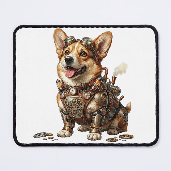 Item preview, Corgi Puppy Dog Steampunk designed and sold by MarigoldenSoul.