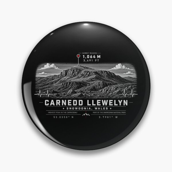 Item preview, ❤️ HEARTBEATS OF THE WORLD COLLECTION ❤️ - Carnedd Llewelyn Summit Emblem - SNOWDONIA - WALES designed and sold by WheelieGdArt.