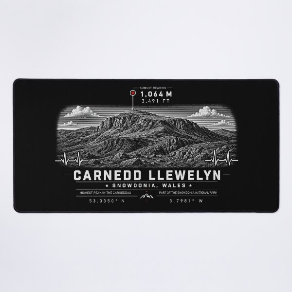 Item preview, ❤️ HEARTBEATS OF THE WORLD COLLECTION ❤️ - Carnedd Llewelyn Summit Emblem - SNOWDONIA - WALES designed and sold by WheelieGdArt.