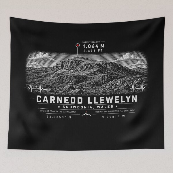 Item preview, ❤️ HEARTBEATS OF THE WORLD COLLECTION ❤️ - Carnedd Llewelyn Summit Emblem - SNOWDONIA - WALES designed and sold by WheelieGdArt.