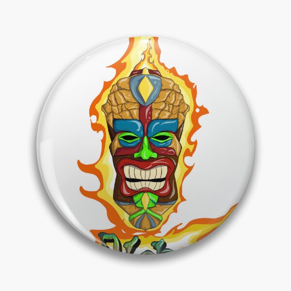 Item preview, Tiki mask on fire aloha designed and sold by SP2Designs.