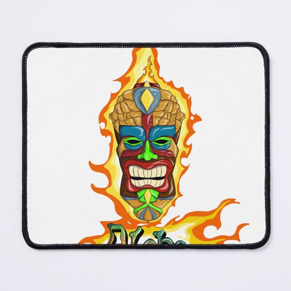 Item preview, Tiki mask on fire aloha designed and sold by SP2Designs.