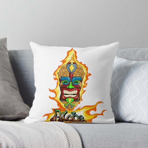 Item preview, Tiki mask on fire aloha designed and sold by SP2Designs.