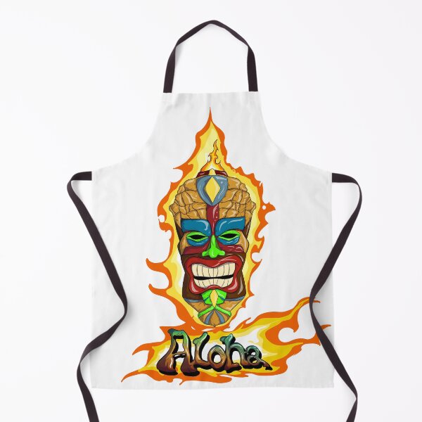 Item preview, Tiki mask on fire aloha designed and sold by SP2Designs.