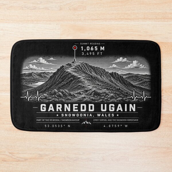 Item preview, ❤️ HEARTBEATS OF THE WORLD COLLECTION ❤️ - Garnedd Ugain Summit Emblem - CRIB Y DDYSGL AND THE SNOWDON HORSESHOE - SNOWDONIA - WALES designed and sold by WheelieGdArt.