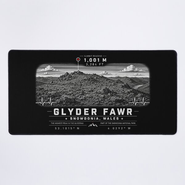 Item preview, ❤️ HEARTBEATS OF THE WORLD COLLECTION ❤️ - Glyder Fawr Summit Emblem - SNOWDONIA - WALES designed and sold by WheelieGdArt.
