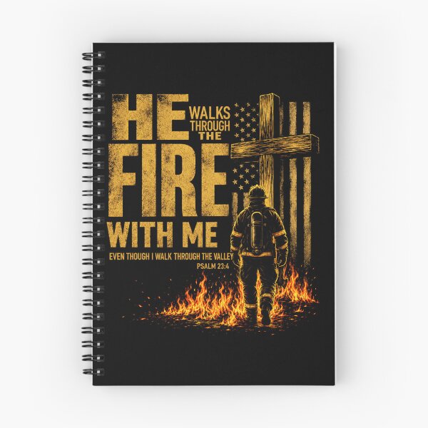 Item preview, He Walks Through The Fire with Me Psalm 23 4 Firefighter designed and sold by AnitaBice.