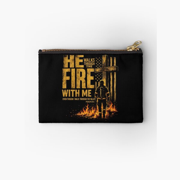 Item preview, He Walks Through The Fire with Me Psalm 23 4 Firefighter designed and sold by AnitaBice.