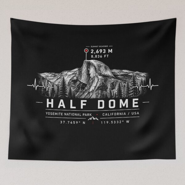 Item preview, ❤️ HEARTBEATS OF THE WORLD COLLECTION ❤️ - Half Dome Summit Emblem - YOSEMITE NATIONAL PARK - CALIFORNIA - USA designed and sold by WheelieGdArt.