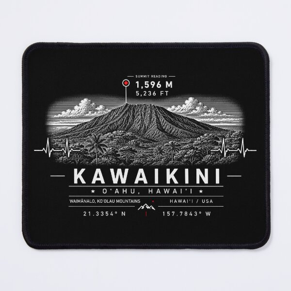 Item preview, ❤️ HEARTBEATS OF THE WORLD COLLECTION ❤️ - Kawakini Summit Emblem - O'AHU - HAWAI'I - USA designed and sold by WheelieGdArt.