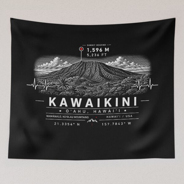 Item preview, ❤️ HEARTBEATS OF THE WORLD COLLECTION ❤️ - Kawakini Summit Emblem - O'AHU - HAWAI'I - USA designed and sold by WheelieGdArt.