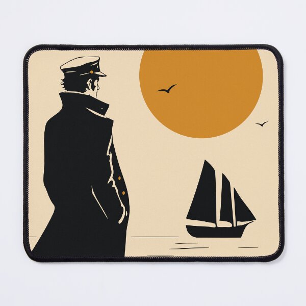 Item preview, Sailor at Sunset | Corto Maltese Inspired Art Print | Nautical Graphic Decor | Vintage Maritime Art designed and sold by Studio pod Burom.