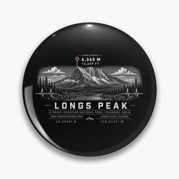Item preview, ❤️ HEARTBEATS OF THE WORLD COLLECTION ❤️ - Longs Peak Summit Emblem - ROCKY MOUNTAIN NATIONAL PARK - LARIMER COUNTY - COLORADO - USA designed and sold by WheelieGdArt.