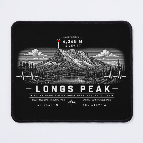 Item preview, ❤️ HEARTBEATS OF THE WORLD COLLECTION ❤️ - Longs Peak Summit Emblem - ROCKY MOUNTAIN NATIONAL PARK - LARIMER COUNTY - COLORADO - USA designed and sold by WheelieGdArt.