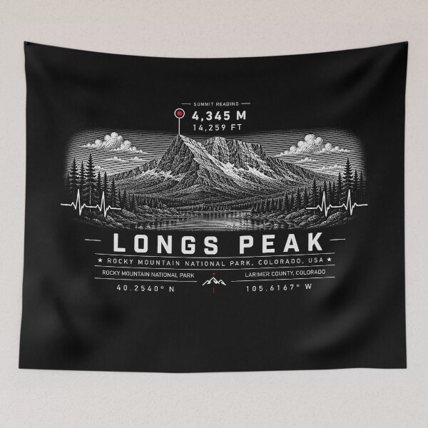 Item preview, ❤️ HEARTBEATS OF THE WORLD COLLECTION ❤️ - Longs Peak Summit Emblem - ROCKY MOUNTAIN NATIONAL PARK - LARIMER COUNTY - COLORADO - USA designed and sold by WheelieGdArt.
