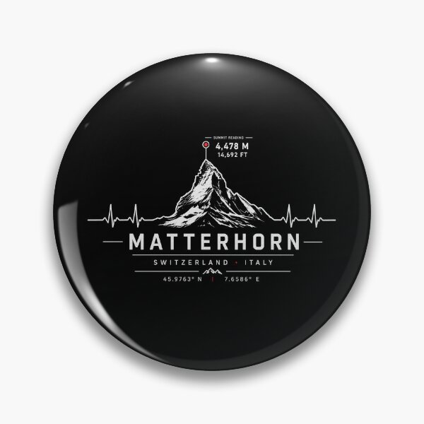 Item preview, ❤️ HEARTBEATS OF THE WORLD COLLECTION ❤️ - Matterhorn Summit Emblem - SWITZERLAND - ITALY designed and sold by WheelieGdArt.