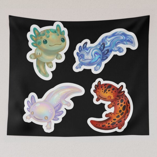 Item preview, Cute Axolotl Design / Light Green, Blue, Purple, Pink, Orange / Kawaii / Happy axolotl / Magical Tshirts, mugs, stickers, journals, backpacks etc designed and sold by TeenLake.