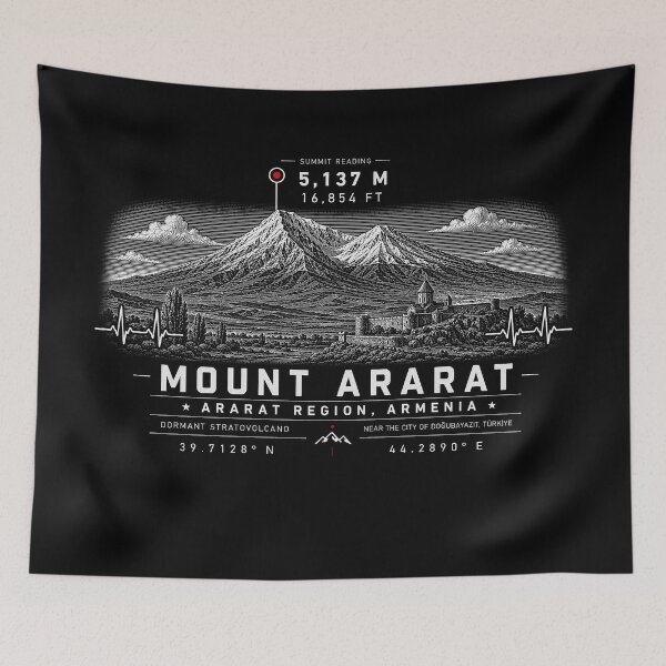Item preview, ❤️ HEARTBEATS OF THE WORLD COLLECTION ❤️ - Mount Ararat Summit Emblem - ARARAT REGION - ARMENIA designed and sold by WheelieGdArt.