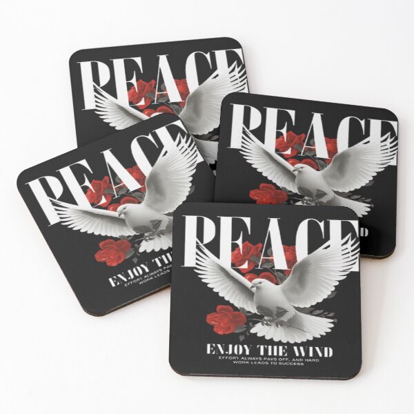 Item preview, PEACE Enjoy The Wind White Dove Red Roses designed and sold by BaddieNz.