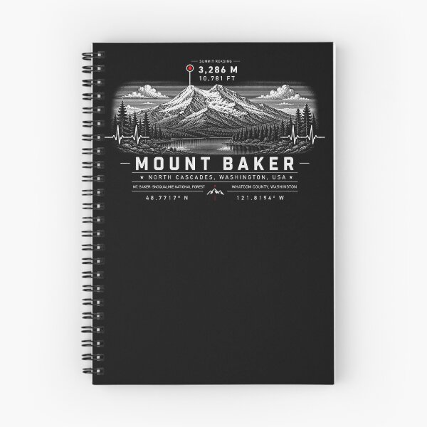 Item preview, ❤️ HEARTBEATS OF THE WORLD COLLECTION ❤️ - Mount Baker Summit Emblem - MT. BAKER-SNOQUALMIE NATIONAL FOREST -  NORTH CASCADES - WASHINGTON - USA designed and sold by WheelieGdArt.