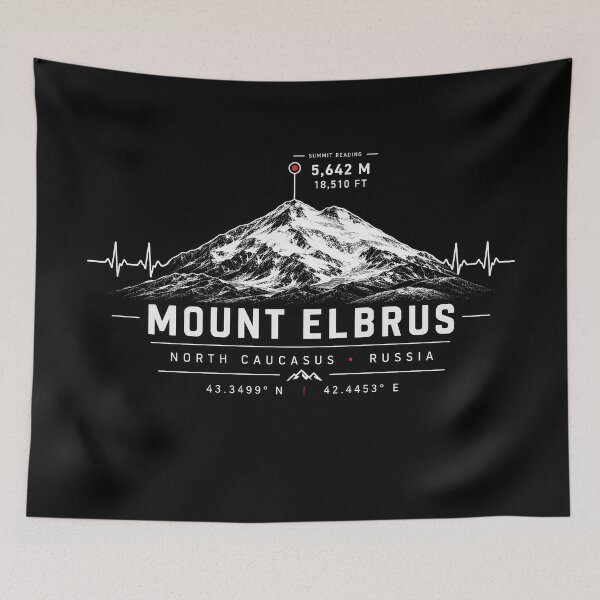 Item preview, ❤️ HEARTBEATS OF THE WORLD COLLECTION ❤️ - Mount Elbrus Summit Emblem - NORTH CAUCASUS - RUSSIA designed and sold by WheelieGdArt.