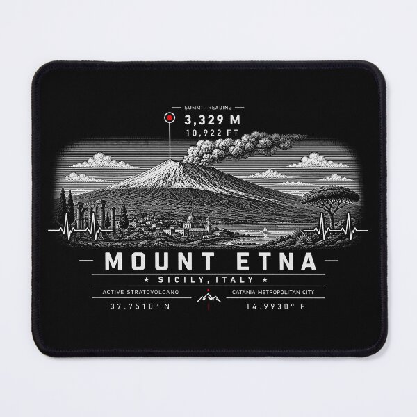 Item preview, ❤️ HEARTBEATS OF THE WORLD COLLECTION ❤️ - Mount Etna Summit Emblem - SICILY - ITALY designed and sold by WheelieGdArt.