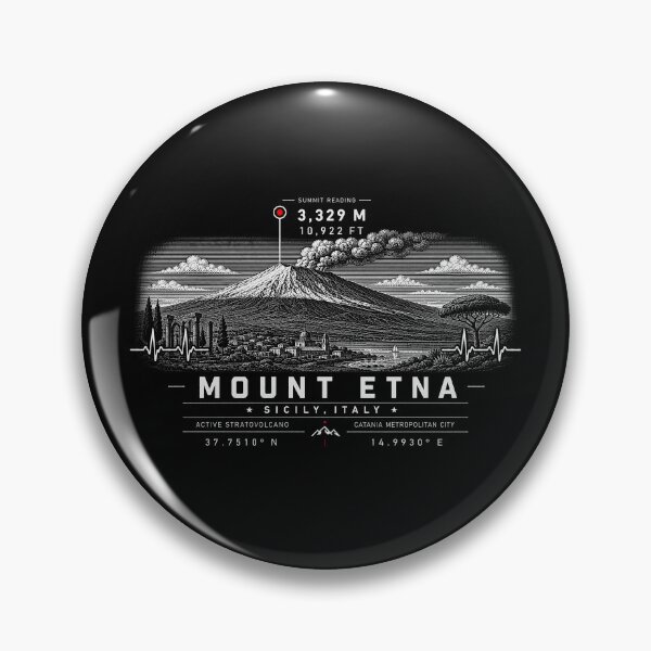 Item preview, ❤️ HEARTBEATS OF THE WORLD COLLECTION ❤️ - Mount Etna Summit Emblem - SICILY - ITALY designed and sold by WheelieGdArt.