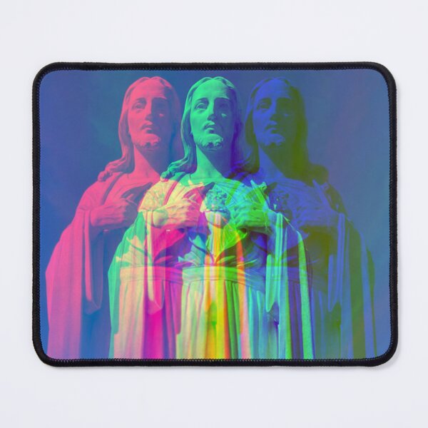 Item preview, Sacred Heart Jesus Statue Glitch Art Trippy Digital Photo designed and sold by HistoryDesigns.