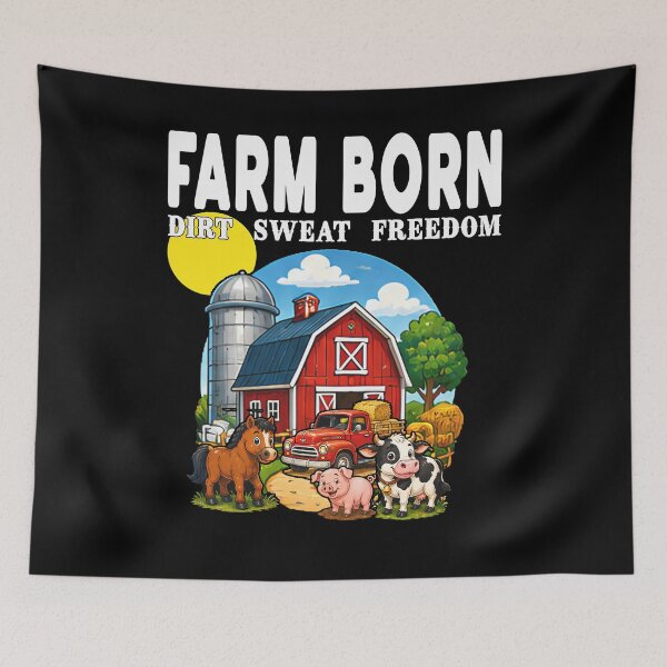 Item preview, Farm Born Dirt Sweat Freedom Red Barn Animals Farm Born Country Farmer Life Red Barn Truck Dirt Sweat Freedom Country Farming Farm Animals Cute Farm Animals  designed and sold by Jt41.