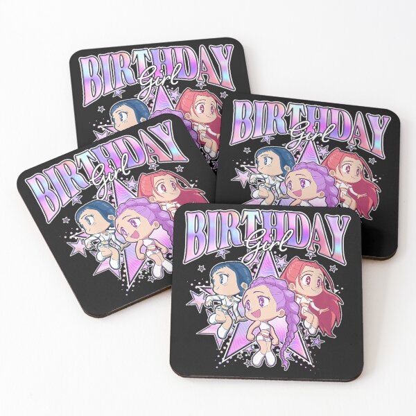 Item preview, Women's Kpop Demon Hunters Birthday Girl Adorable Chibi Group Shot V-Neck designed and sold by NatashaRosalia.