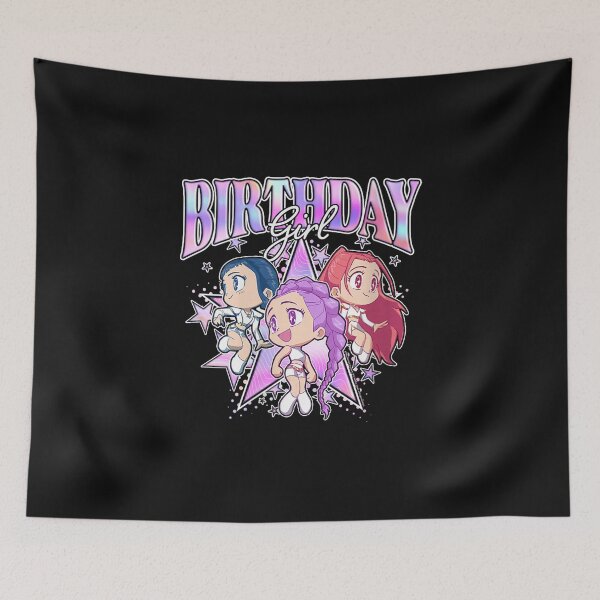 Item preview, Women's Kpop Demon Hunters Birthday Girl Adorable Chibi Group Shot V-Neck designed and sold by NatashaRosalia.