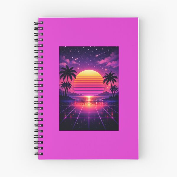 Item preview, Atardecer vaporwave con palmeras – Arte retro neón designed and sold by yuliettestore.