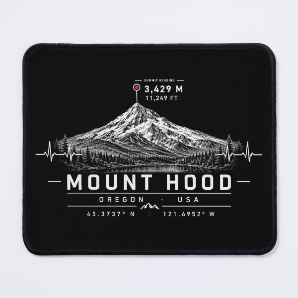 Item preview, ❤️ HEARTBEATS OF THE WORLD COLLECTION ❤️ - Mount Hood Summit Emblem - MOUNT HOOD NATIONAL FOREST - OREGON - USA designed and sold by WheelieGdArt.