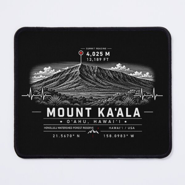 Item preview, ❤️ HEARTBEATS OF THE WORLD COLLECTION ❤️ - Mount Kaʻala Summit Emblem - HONOLULU WATERSHED FOREST RESERVE - O'AHU - HAWAI'I - USA designed and sold by WheelieGdArt.