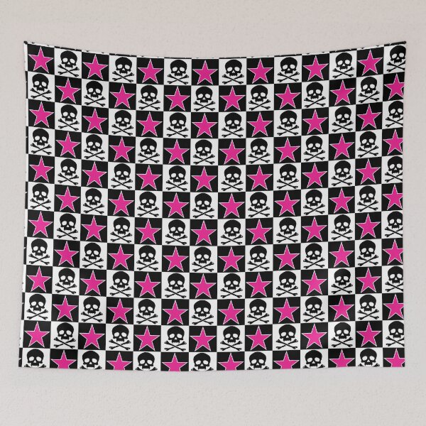 Item preview, Pink Scene Queen Checkerboard designed and sold by JanGrackle.
