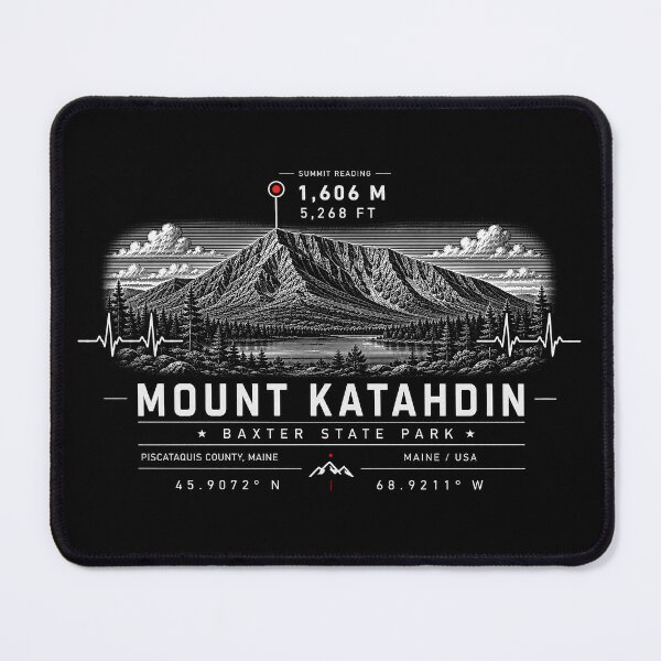 Item preview, ❤️ HEARTBEATS OF THE WORLD COLLECTION ❤️ - Mount Katahdin Summit Emblem - BAXTER STATE PARK - PISCATAQUIS COUNTY - MAINE - USA designed and sold by WheelieGdArt.