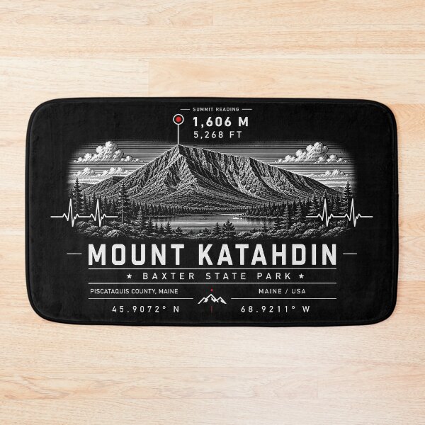 Item preview, ❤️ HEARTBEATS OF THE WORLD COLLECTION ❤️ - Mount Katahdin Summit Emblem - BAXTER STATE PARK - PISCATAQUIS COUNTY - MAINE - USA designed and sold by WheelieGdArt.